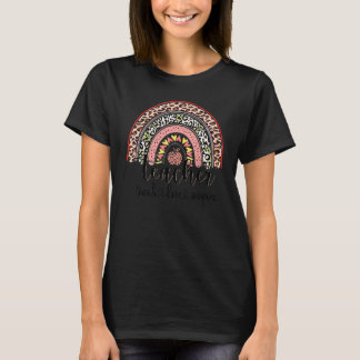 Teach Love Inspire Leopard Rainbow Teacher Back To T-Shirt