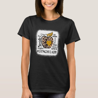 Teach Love Inspire Lunch Lady Leopard Back To Scho T-Shirt