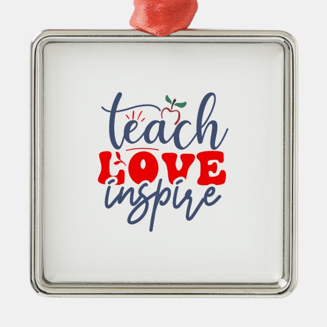 Teach Love Inspire Metal Tree Decoration (Front)