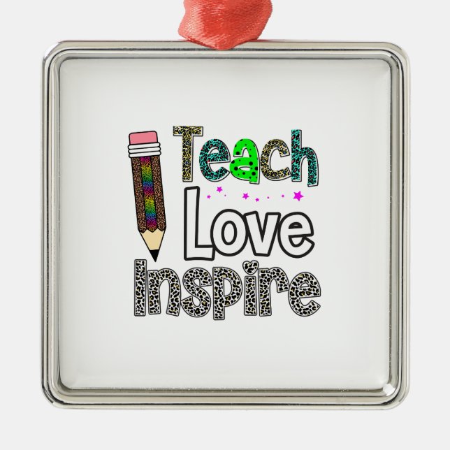 Teach Love Inspire Metal Tree Decoration (Front)