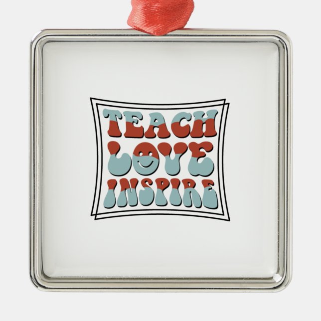 Teach Love Inspire Metal Tree Decoration (Front)