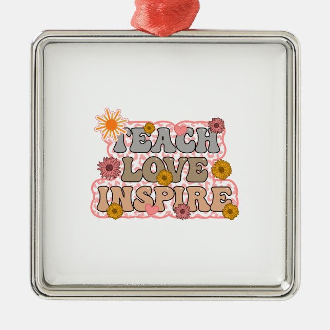 Teach Love Inspire Metal Tree Decoration (Front)