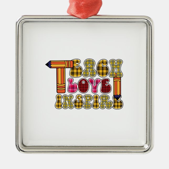 Teach Love Inspire Metal Tree Decoration (Front)