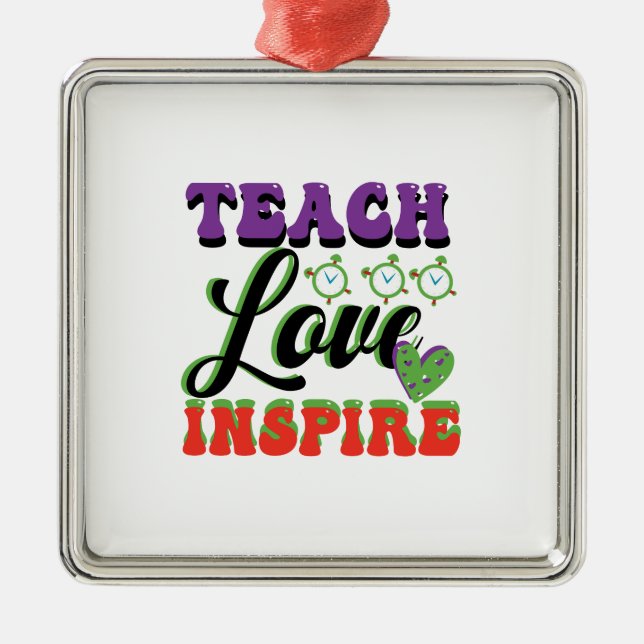 Teach Love Inspire Metal Tree Decoration (Front)