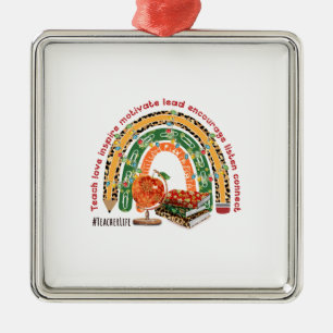 Teach Love Inspire Motivate Lead Metal Tree Decoration