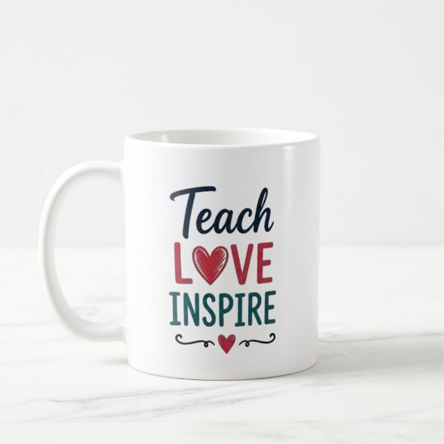 Teach Love Inspire Personalised Coffee Mug (Left)
