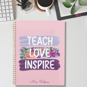 Teach, Love Inspire, Personalised Teacher Planner