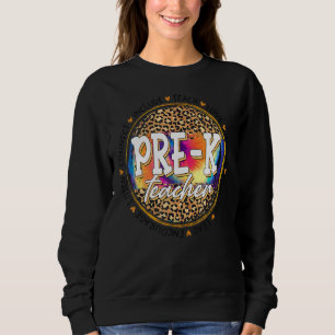 Teach Love Inspire Pre K Teacher Leopard Back To S Sweatshirt
