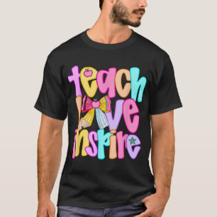 Teach Love Inspire Preppy Back To School Teacher  T-Shirt