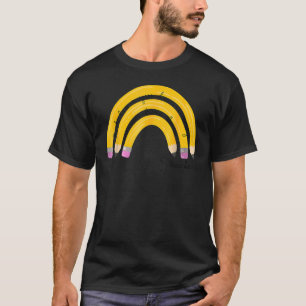 Teach Love Inspire Rainbow Pencil Teacher Back To T-Shirt
