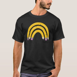 Teach Love Inspire Rainbow Pencil Teacher Back To T-Shirt