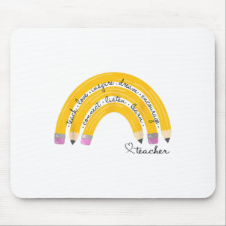 Teach Love Inspire Rainbow Pencil Teacher Ck To Sc Mouse Pad