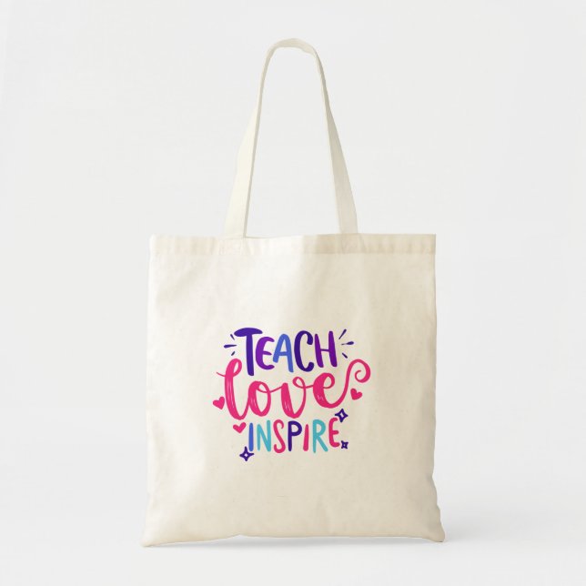 Teach Love Inspire Teacher Back To School  Tote Bag (Front)