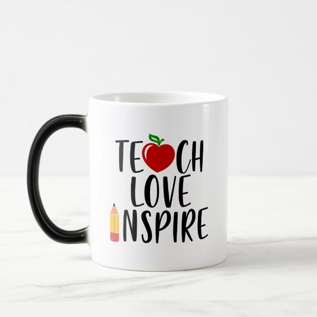 Teach Love Inspire Teacher Gift Magic Mug (Left)