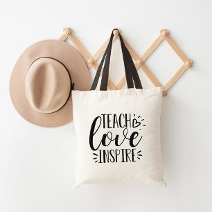 Teach, Love, Inspire   Teacher Tote Bag