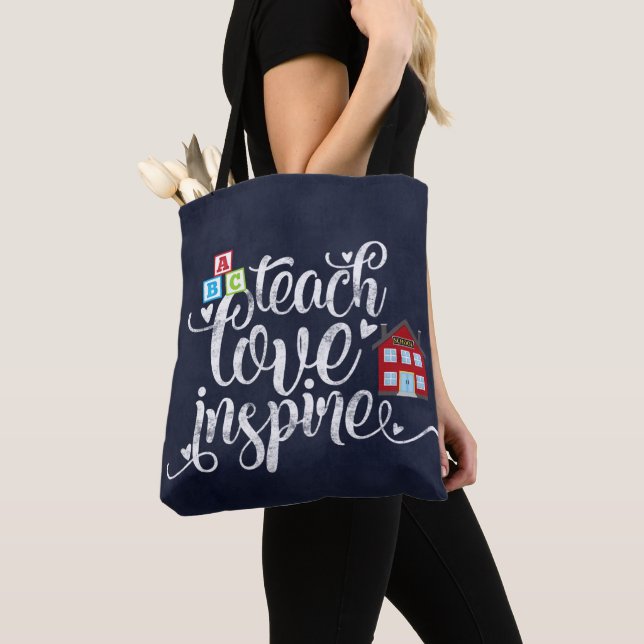 Teach love inspire tote bag (Close Up)