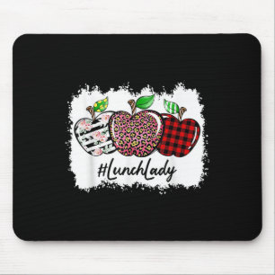 Teach Love Insre Lunch Lady Leopard Red Plain  Mouse Pad
