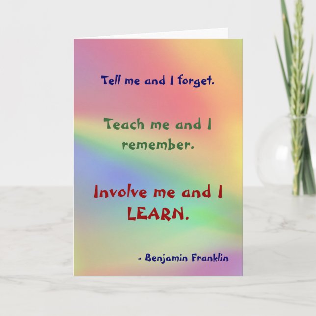 Teach Me Franklin Quote Card (Front)