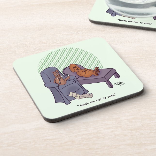Teach Me Not To Care Gift Box Coaster (Left Side)