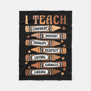 Teach Melanin Afro African Black History Month Tea Fleece Blanket