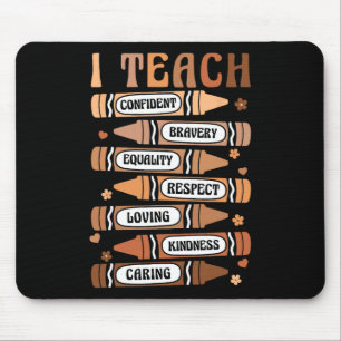 Teach Melanin Afro African Black History Month Tea Mouse Pad