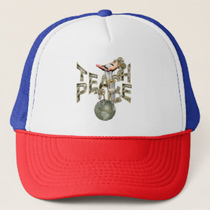 Teach-Peace Around the globe by Nadine May Trucker Hat