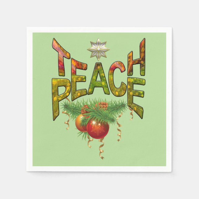 Teach-Peace Christmas party Napkin (Front)