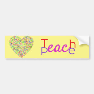 Teach Peace Heart Thunder_Cove Bumper Sticker