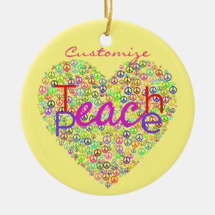 Teach Peace Heart Thunder_Cove Ceramic Tree Decoration