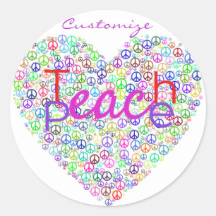Teach Peace Heart Thunder_Cove Classic Round Sticker