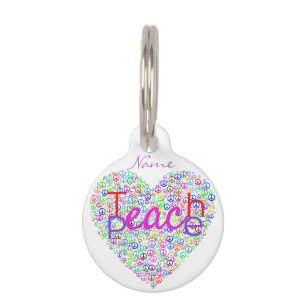 Teach Peace Heart Thunder_Cove Pet Tag