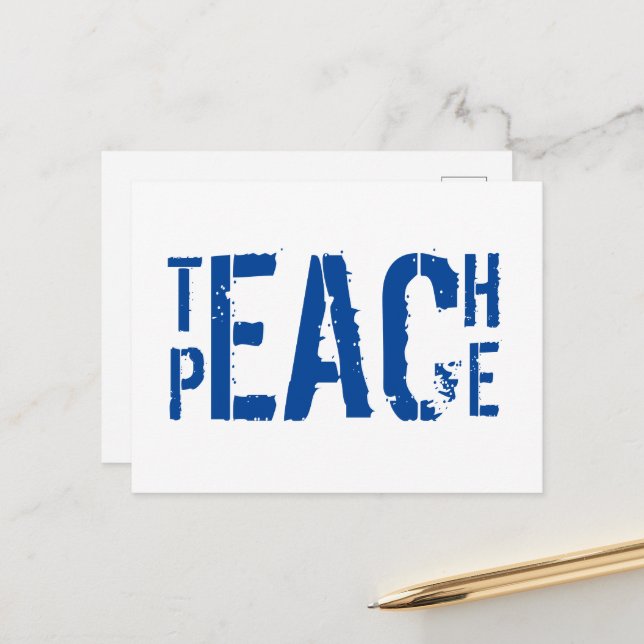 Teach Peace Postcard (Front/Back In Situ)