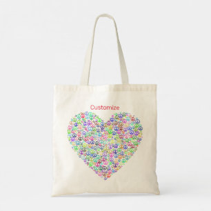 Teach Peace Symbol Heart Thunder_Cove Tote Bag