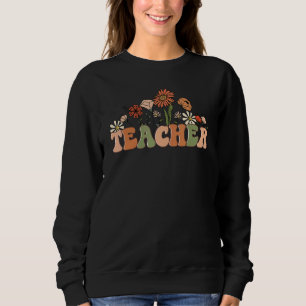 Teach Peace Teacher Inspiration Peace Sign Hippie  Sweatshirt