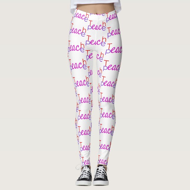 Teach Peace Thunder_Cove Leggings (Front)