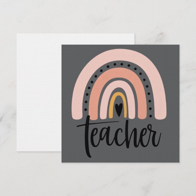 Teach Teacher Love Inspire Gift Rainbow  Invitation (Front/Back)