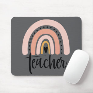 Teach Teacher Love Inspire Gift Rainbow Mouse Pad