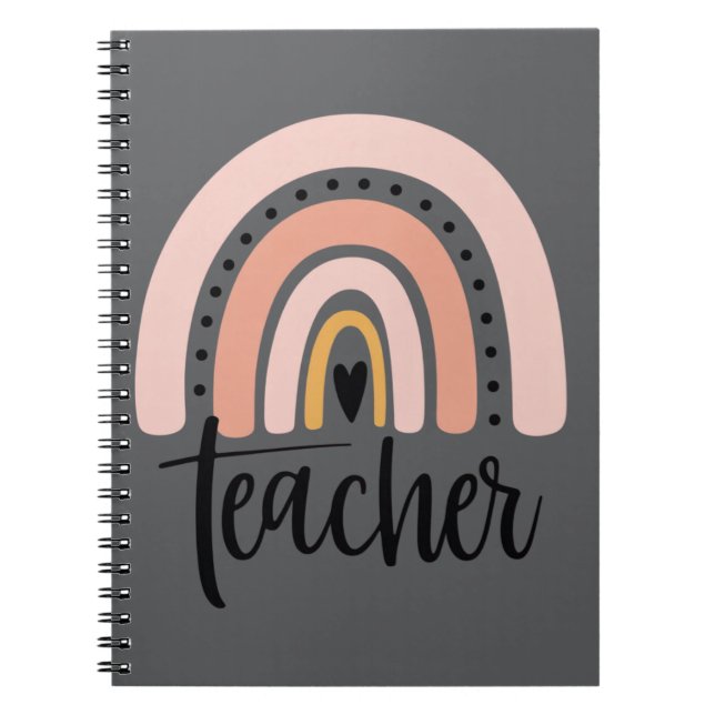 Teach Teacher Love Inspire Gift Rainbow  Notebook (Front)