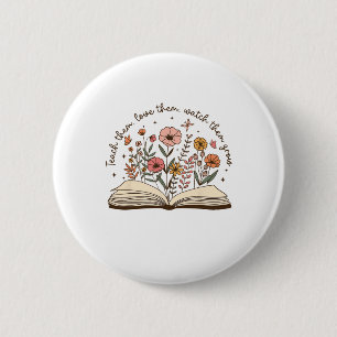 Teach Teacher Wildflower Back To School First Day  6 Cm Round Badge