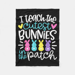 Teach the cutest bunnies in the patch funny easter fleece blanket