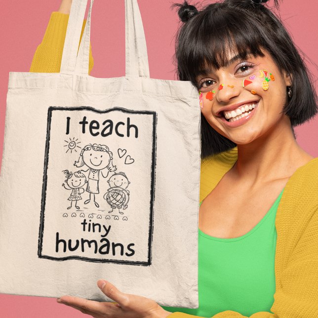 Teach Tiny Humans Pre-School Kindergarten Teacher Tote Bag (Grab yours now and inspire young minds today!)