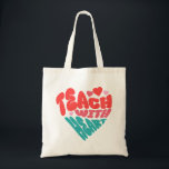 Teach With Heart Tote Bag<br><div class="desc">A simple and inspiring typography design featuring the phrase “Teach With Heart.” The message celebrates the passion, dedication, and care that educators bring to the classroom every day. Perfect for teacher appreciation, school events, and thoughtful gifts for educators, this design highlights the meaningful impact teachers make through compassion and commitment...</div>