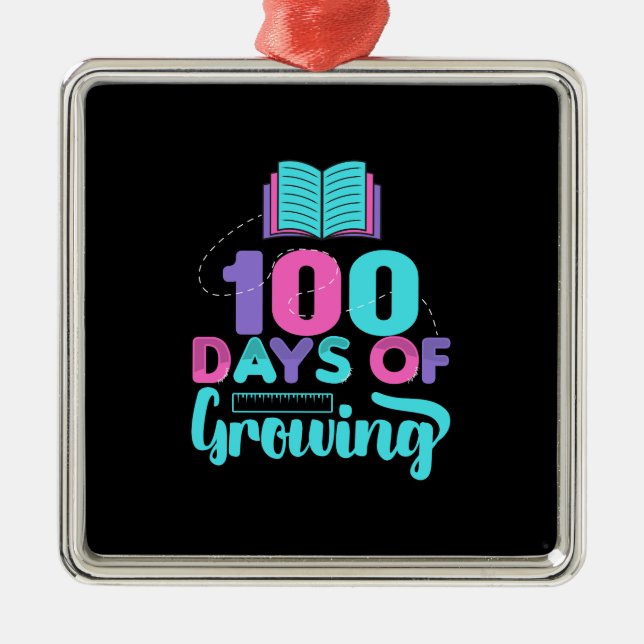 Teacher 100 Days Of Growing Metal Tree Decoration (Front)