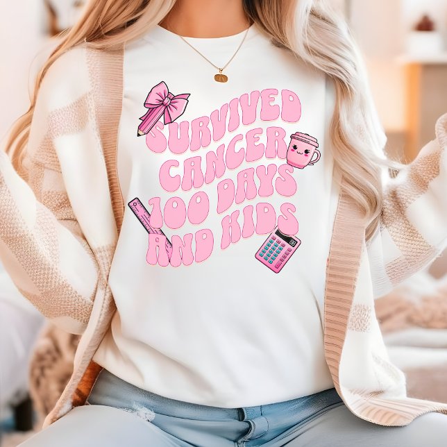 Teacher 100 days of school Cancer survivor Tri-Blend Shirt (Creator Uploaded)