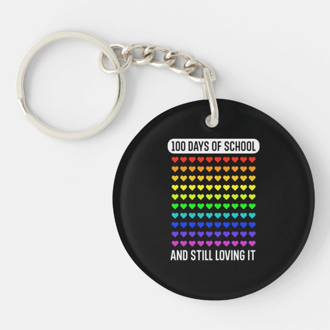 Teacher 100 Days Of School Key Ring (Front)