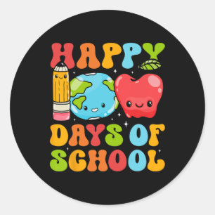 Teacher 100 Days Of School Kids Adult Happy 100th Classic Round Sticker