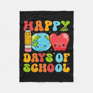 Teacher 100 Days Of School Kids Adult Happy 100th  Fleece Blanket