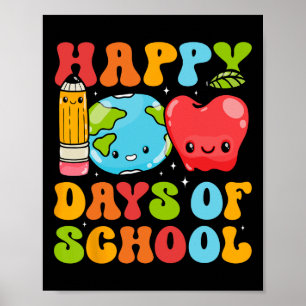 Teacher 100 Days Of School Kids Adult Happy 100th  Poster
