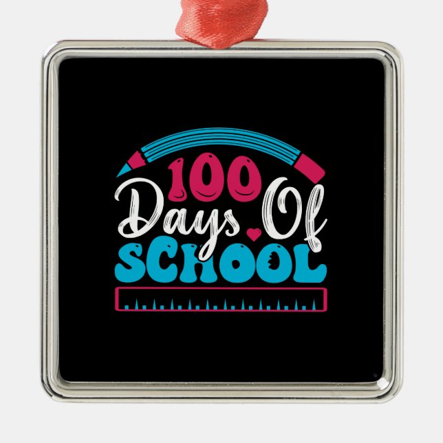 Teacher 100 Days Of School Metal Tree Decoration (Front)
