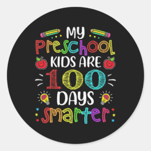 Teacher 100 Days Smarter 100th Day Of School Gift  Classic Round Sticker